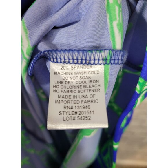 Jude Connally Cropped Trixie Pants Blue Green Bamboo Lattice Size Medium - Picture 7 of 7